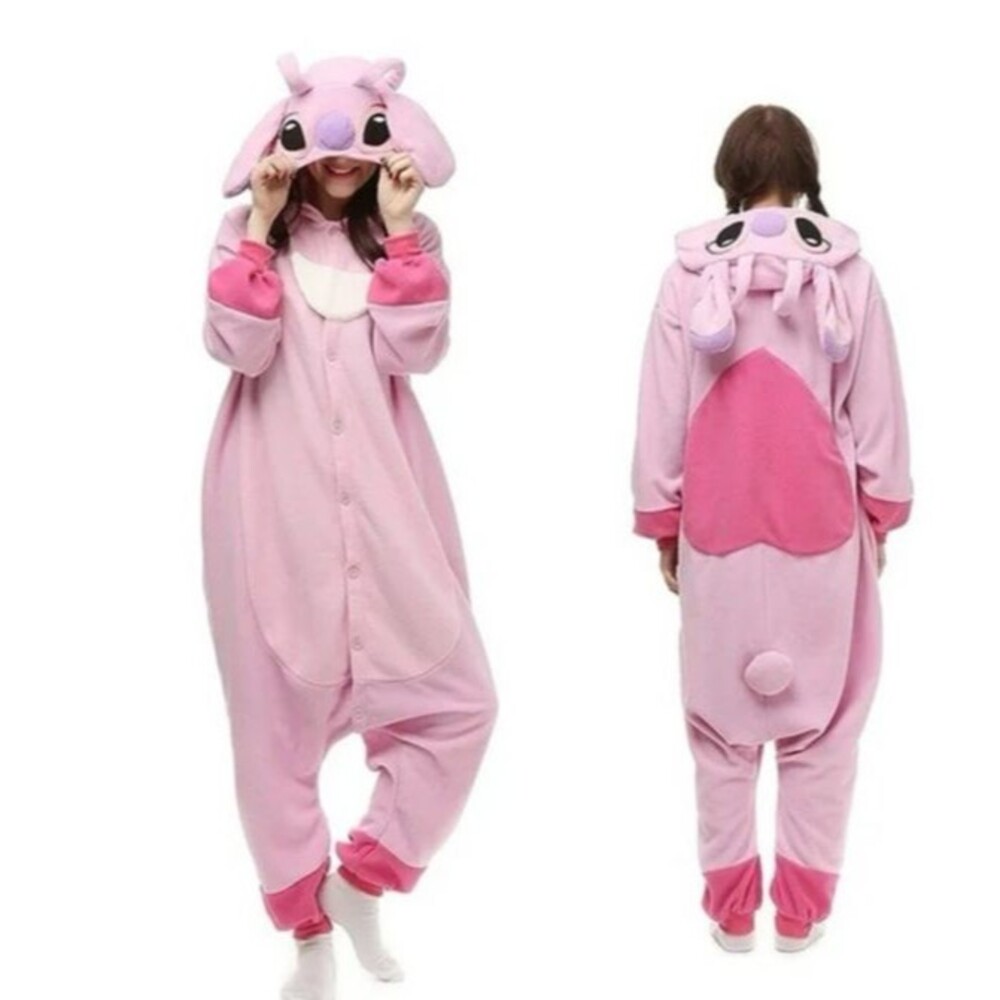 Lilo & Stitch Angel Pajama One Piece S Cosplay Costume Fleece Embroidery